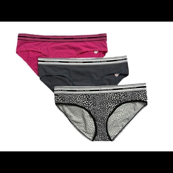 Victoria’s Secret Set of 3 Stretch Cotton Hiphugger Panty Multicolor … - Picture 4 of 6